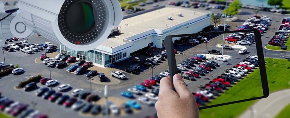Car Dealership Security in Chicago - Aerial view of Dealership monitored by Morgan Security.