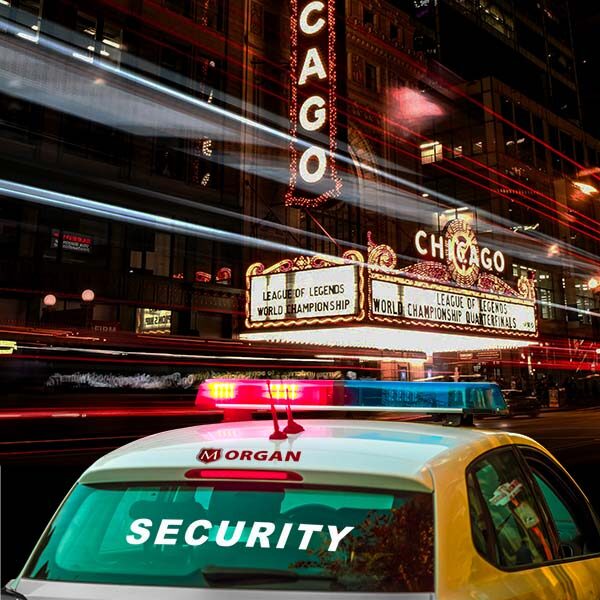 Mobile Patrols - Morgan Security Mobile Patrol Vehicle downtown Chicago.