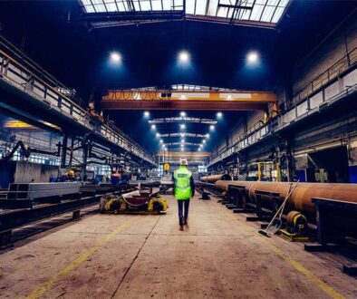 Industrial Security Services - Morgan Security Guards performing foot patrol at an Industrial warehouse.